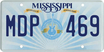 MS license plate MDP469