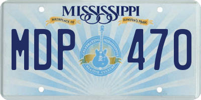 MS license plate MDP470