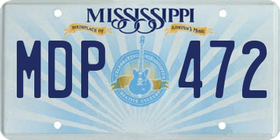 MS license plate MDP472