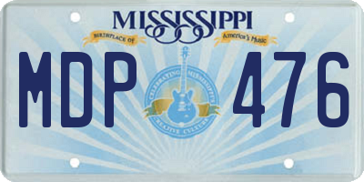 MS license plate MDP476