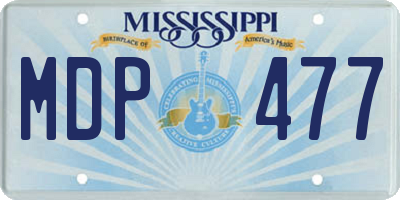 MS license plate MDP477