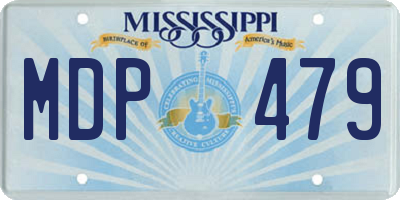 MS license plate MDP479