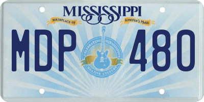 MS license plate MDP480