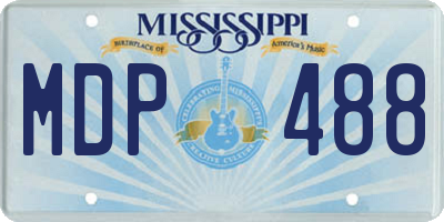 MS license plate MDP488