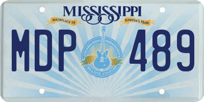 MS license plate MDP489