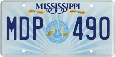 MS license plate MDP490