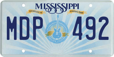 MS license plate MDP492