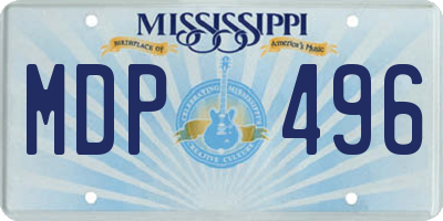 MS license plate MDP496