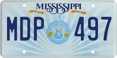 MS license plate MDP497