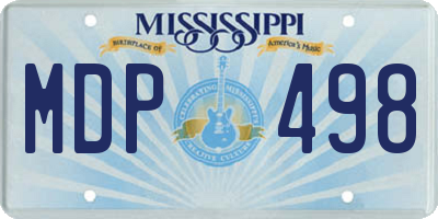 MS license plate MDP498