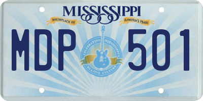 MS license plate MDP501