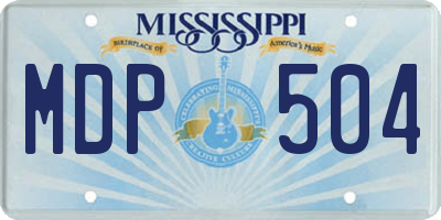 MS license plate MDP504