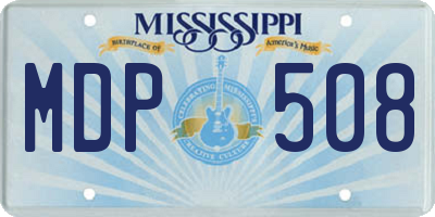 MS license plate MDP508