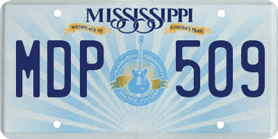 MS license plate MDP509