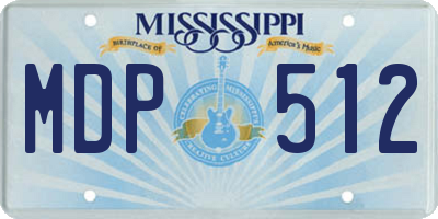 MS license plate MDP512