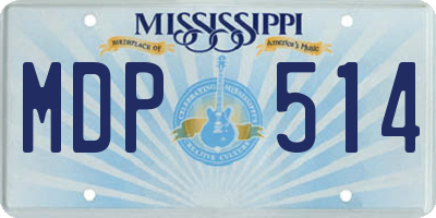 MS license plate MDP514