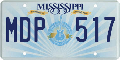 MS license plate MDP517
