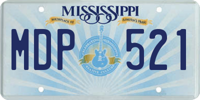 MS license plate MDP521