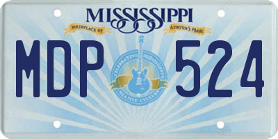 MS license plate MDP524