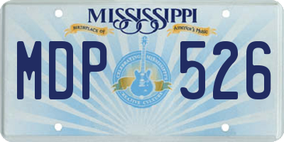 MS license plate MDP526