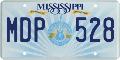 MS license plate MDP528