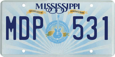 MS license plate MDP531