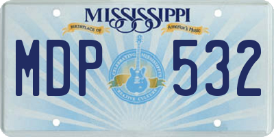 MS license plate MDP532