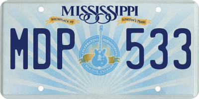 MS license plate MDP533
