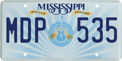 MS license plate MDP535