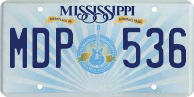MS license plate MDP536
