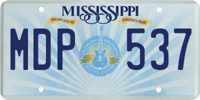 MS license plate MDP537
