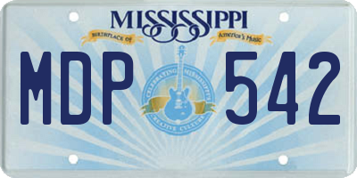 MS license plate MDP542