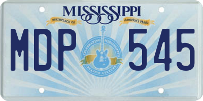 MS license plate MDP545