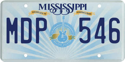 MS license plate MDP546