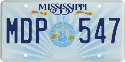 MS license plate MDP547