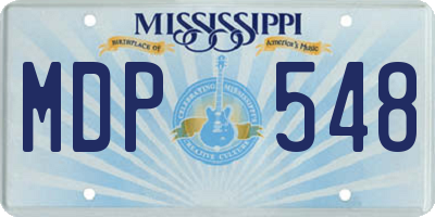 MS license plate MDP548
