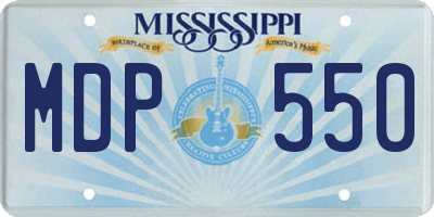 MS license plate MDP550