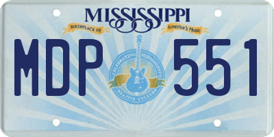 MS license plate MDP551