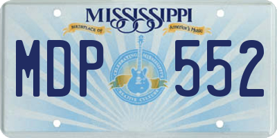 MS license plate MDP552