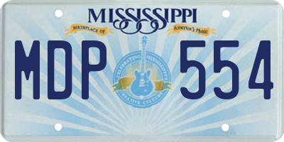 MS license plate MDP554