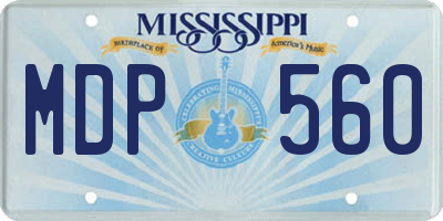 MS license plate MDP560