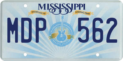 MS license plate MDP562