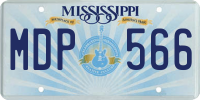 MS license plate MDP566