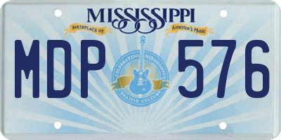 MS license plate MDP576