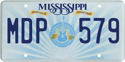 MS license plate MDP579