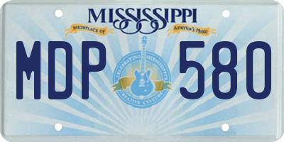 MS license plate MDP580