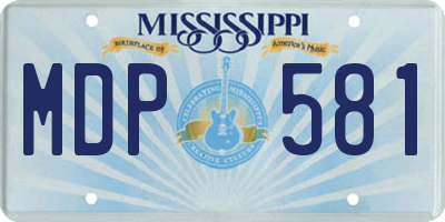 MS license plate MDP581