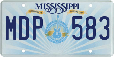 MS license plate MDP583