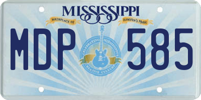 MS license plate MDP585