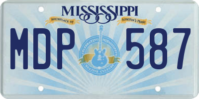 MS license plate MDP587